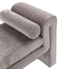 Manhattan Comfort Concord Modern Glam Chenille Accent Bench in Dove
