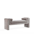 Manhattan Comfort Concord Modern Glam Chenille Accent Bench in Dove