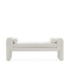 Manhattan Comfort Concord Modern Glam Chenille Accent Bench in Ivory