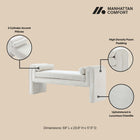 Manhattan Comfort Concord Modern Glam Chenille Accent Bench in Ivory
