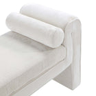 Manhattan Comfort Concord Modern Glam Chenille Accent Bench in Ivory