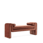 Manhattan Comfort Concord Modern Glam Chenille Accent Bench in Terracotta