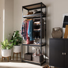 Baxton Studio Gavin Black Metal 4-Shelf Closet Storage Racking Organizer