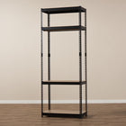 Baxton Studio Gavin Black Metal 4-Shelf Closet Storage Racking Organizer