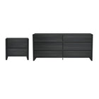 Manhattan Comfort Linda Modern 2-Piece Dresser and Nightstand in Charcoal Gray