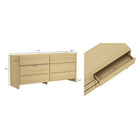 Manhattan Comfort Linda Modern 2-Piece Dresser and Nightstand in Natural Oak
