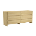 Manhattan Comfort Linda Modern 2-Piece Dresser and Nightstand in Natural Oak