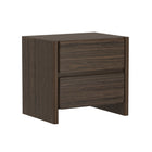 Manhattan Comfort Linda Modern 2-Piece Dresser and Nightstand in Walnut Brown