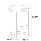 Manhattan Comfort Aura Modern Metal Upholstered Barstool in Blue