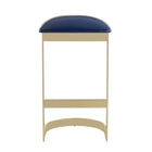 Manhattan Comfort Aura Modern Metal Upholstered Barstool in Blue