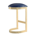 Manhattan Comfort Aura Modern Metal Upholstered Barstool in Blue