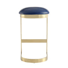 Manhattan Comfort Aura Modern Metal Upholstered Barstool in Blue