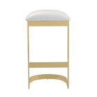 Manhattan Comfort Aura Modern Metal Upholstered Barstool in White