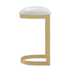 Manhattan Comfort Aura Modern Metal Upholstered Barstool in White