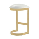 Manhattan Comfort Aura Modern Metal Upholstered Barstool in White