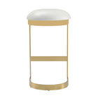 Manhattan Comfort Aura Modern Metal Upholstered Barstool in White