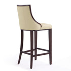Manhattan Comfort Fifth Avenue Traditional Wood Upholstered Barstool in Cream