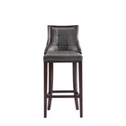 Manhattan Comfort Fifth Avenue Traditional Wood Upholstered Barstool in Graphite