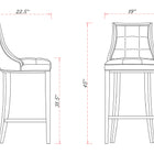 Manhattan Comfort Fifth Avenue Traditional Wood Upholstered Barstool in Pearl White