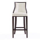 Manhattan Comfort Fifth Avenue Traditional Wood Upholstered Barstool in Pearl White