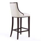 Manhattan Comfort Fifth Avenue Traditional Wood Upholstered Barstool in Pearl White