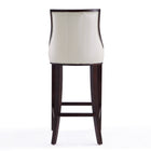 Manhattan Comfort Fifth Avenue Traditional Wood Upholstered Barstool in Pearl White