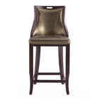 Manhattan Comfort Emperor Traditional Wood Upholstered Barstool in Bronze