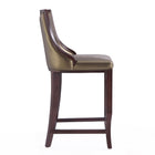 Manhattan Comfort Emperor Traditional Wood Upholstered Barstool in Bronze