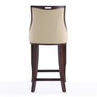 Manhattan Comfort Emperor Traditional Wood Upholstered Barstool in Cream