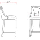Manhattan Comfort Emperor Traditional Wood Upholstered Barstool in Graphite