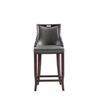 Manhattan Comfort Emperor Traditional Wood Upholstered Barstool in Graphite