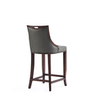 Manhattan Comfort Emperor Traditional Wood Upholstered Barstool in Graphite