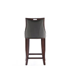 Manhattan Comfort Emperor Traditional Wood Upholstered Barstool in Graphite