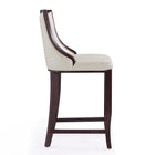 Manhattan Comfort Emperor Traditional Wood Upholstered Barstool in Pearl White