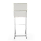 Manhattan Comfort Element Modern Metal Upholstered Barstool in Pearl White