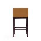 Manhattan Comfort Kingsley Mid-Century Modern Wood Upholstered Barstool in Camel
