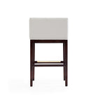 Manhattan Comfort Kingsley Mid-Century Modern Wood Upholstered Barstool in Ivory