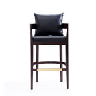 Manhattan Comfort Ritz Mid-Century Modern Wood Upholstered Barstool in Black