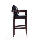 Manhattan Comfort Ritz Mid-Century Modern Wood Upholstered Barstool in Black