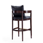 Manhattan Comfort Ritz Mid-Century Modern Wood Upholstered Barstool in Black