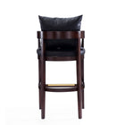 Manhattan Comfort Ritz Mid-Century Modern Wood Upholstered Barstool in Black