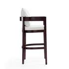 Manhattan Comfort Ritz Mid-Century Modern Wood Upholstered Barstool in Ivory