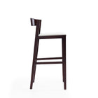 Manhattan Comfort Klismos Mid-Century Modern Wood Upholstered Barstool in Ivory