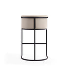 Manhattan Comfort Cosmopolitan Mid-Century Modern Metal Upholstered Barstool in Cream