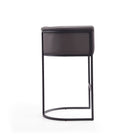 Manhattan Comfort Cosmopolitan Mid-Century Modern Metal Upholstered Barstool in Graphite