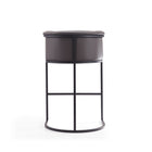 Manhattan Comfort Cosmopolitan Mid-Century Modern Metal Upholstered Barstool in Graphite