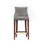 Manhattan Comfort Shubert Modern Wood Upholstered Barstool in Dark Taupe