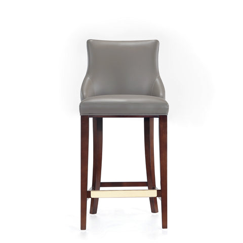 Manhattan Comfort Shubert Modern Wood Upholstered Barstool in Dark Taupe