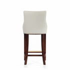 Manhattan Comfort Shubert Modern Wood Upholstered Barstool in Ivory
