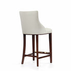 Manhattan Comfort Shubert Modern Wood Upholstered Barstool in Ivory